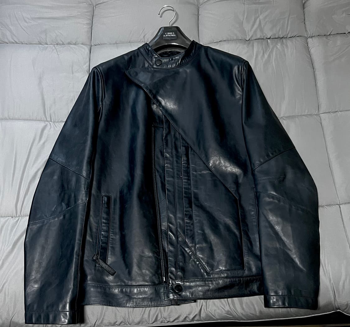 헬무트랭 다이어그널 리얼레더 자켓 L 상품이미지1