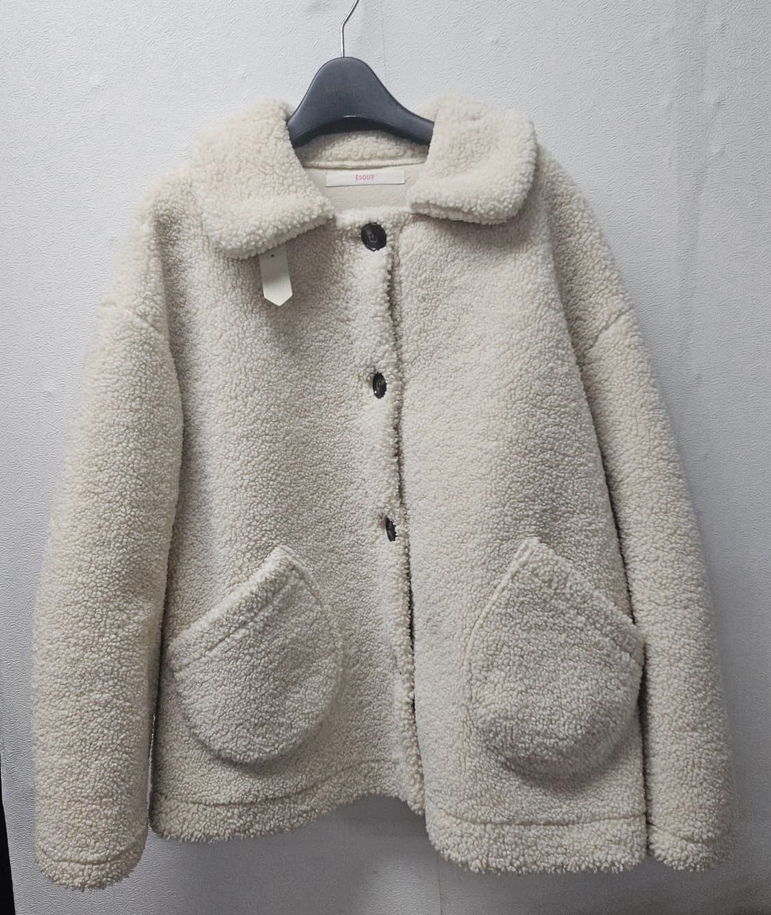 SOUP 두툼  뽀글이 양털 쉐르파 자켓 아이보리  free 상품이미지1