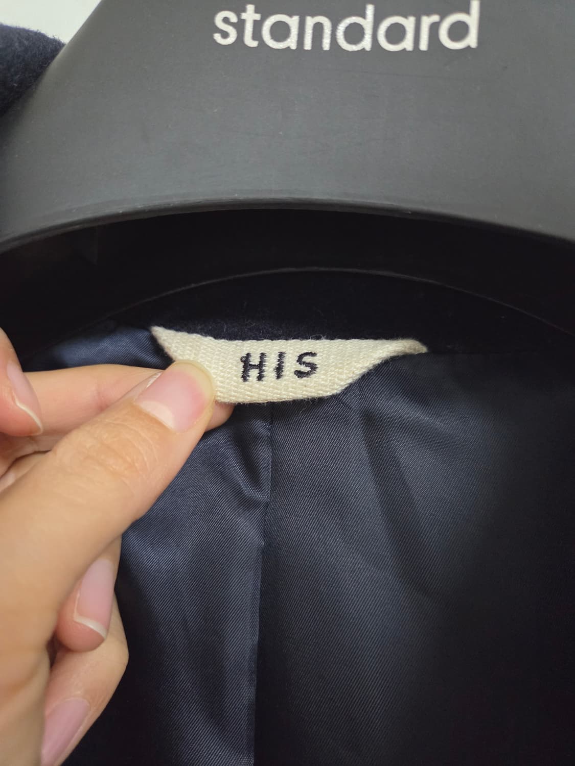 헤지스 his 울 캐시미어 발마칸 코트 [네이비/ XS] 상품이미지5