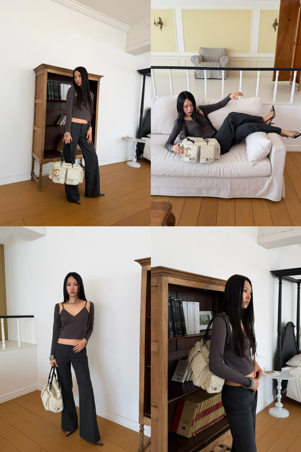 샤넬 깜봉 리포터 아이보리 숄더백 상품이미지2
