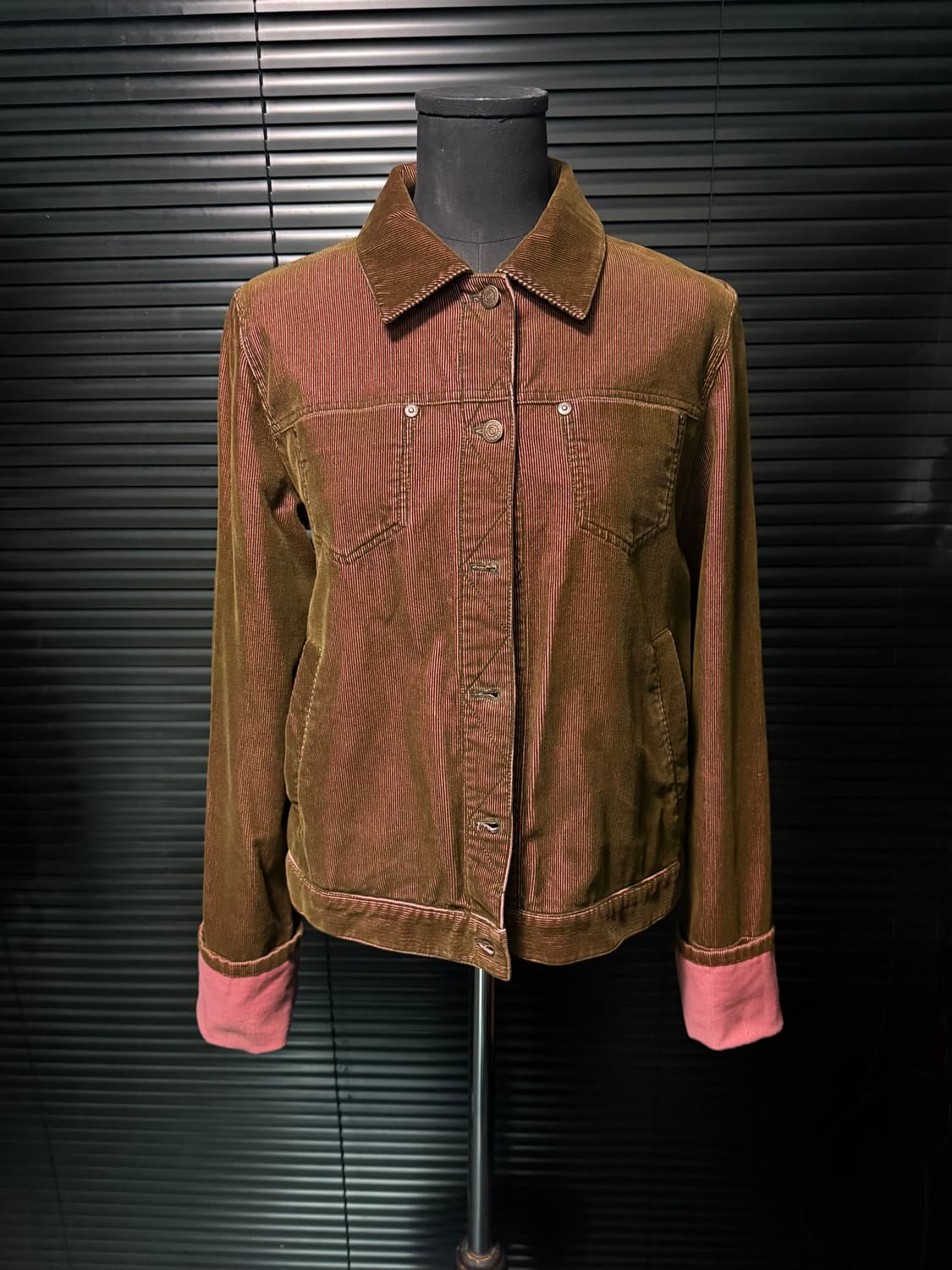 베네콩 골덴 코듀로이 브라운 갈색 핑크 트러커 데님 웨스턴 워크 자켓 상품이미지1