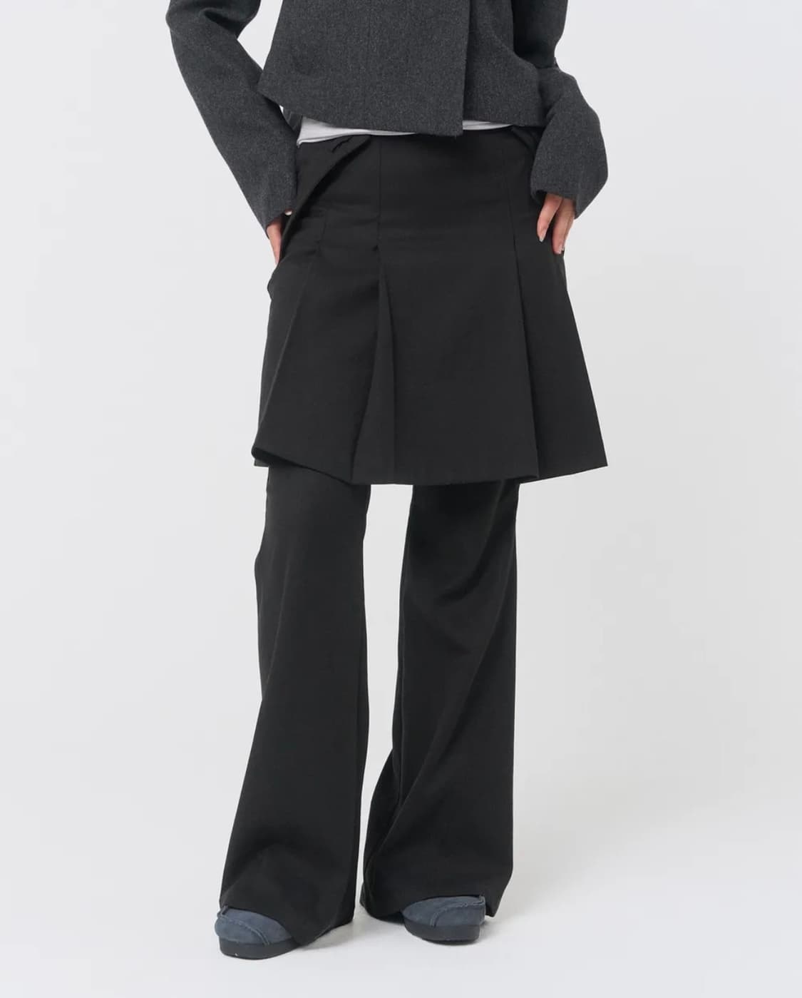미세키서울 Pleats midi skirt pants SET BLACK 상품이미지1