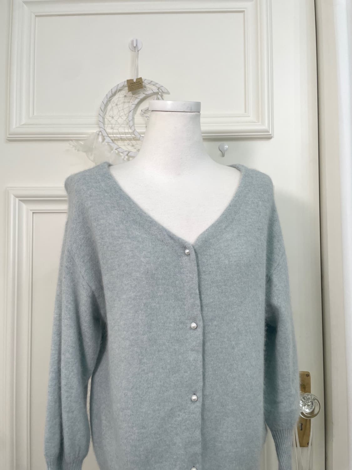 mint melange pearl button basic cardigan 상품이미지5