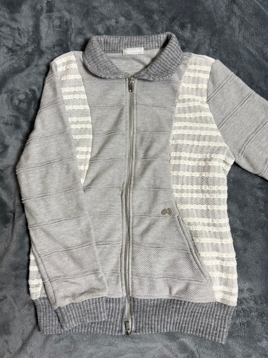 허그유어스킨 플랩 니트집업 그레이 상품이미지3