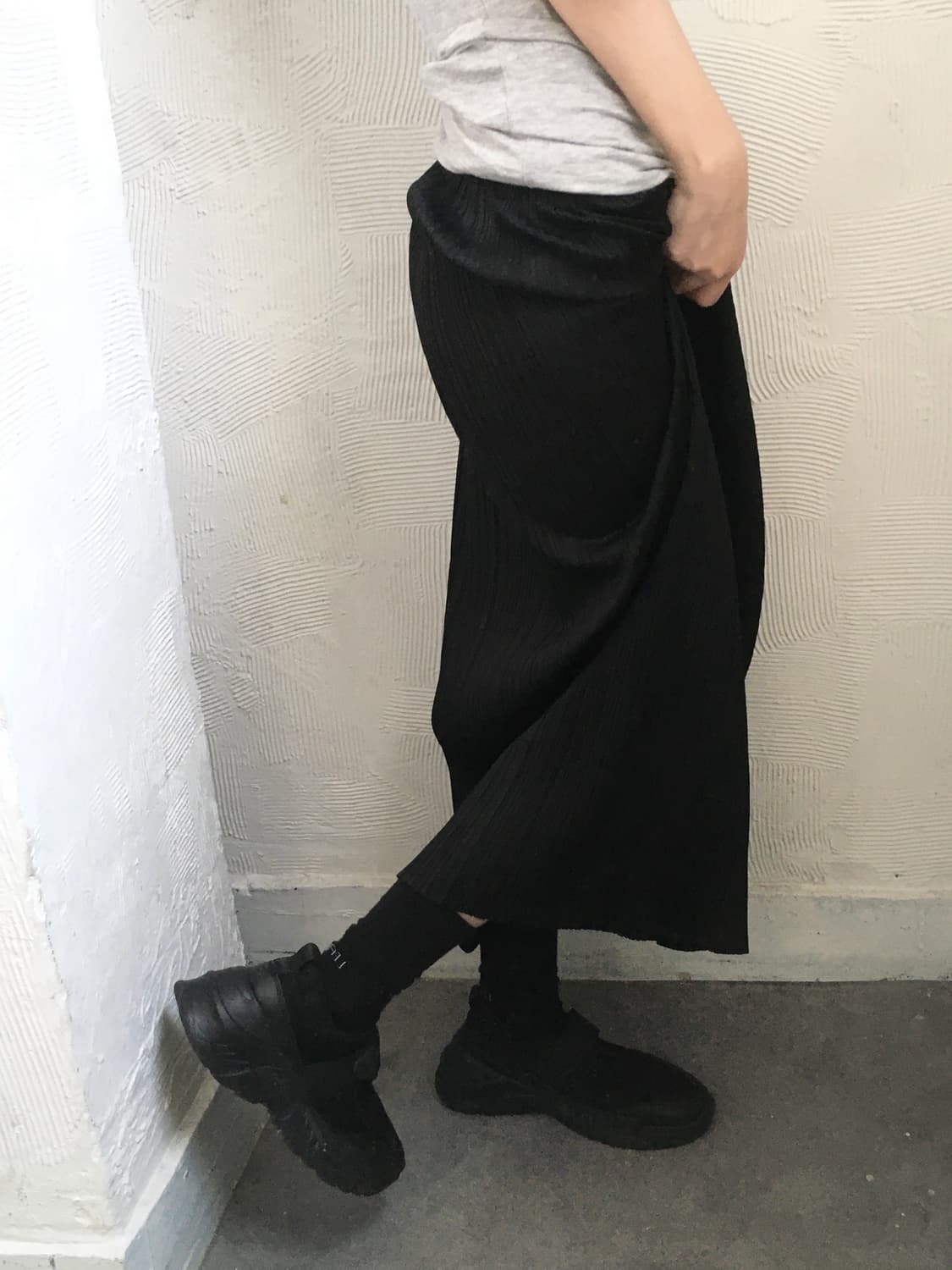 Pleats Please 플리츠플리즈 블랙 플리츠 롱 스커트 상품이미지1