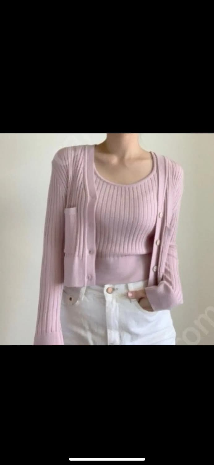 30% 블러썸에이치컴퍼니 레트크롭가디건, 레트크롭나시 블랙 상품이미지4