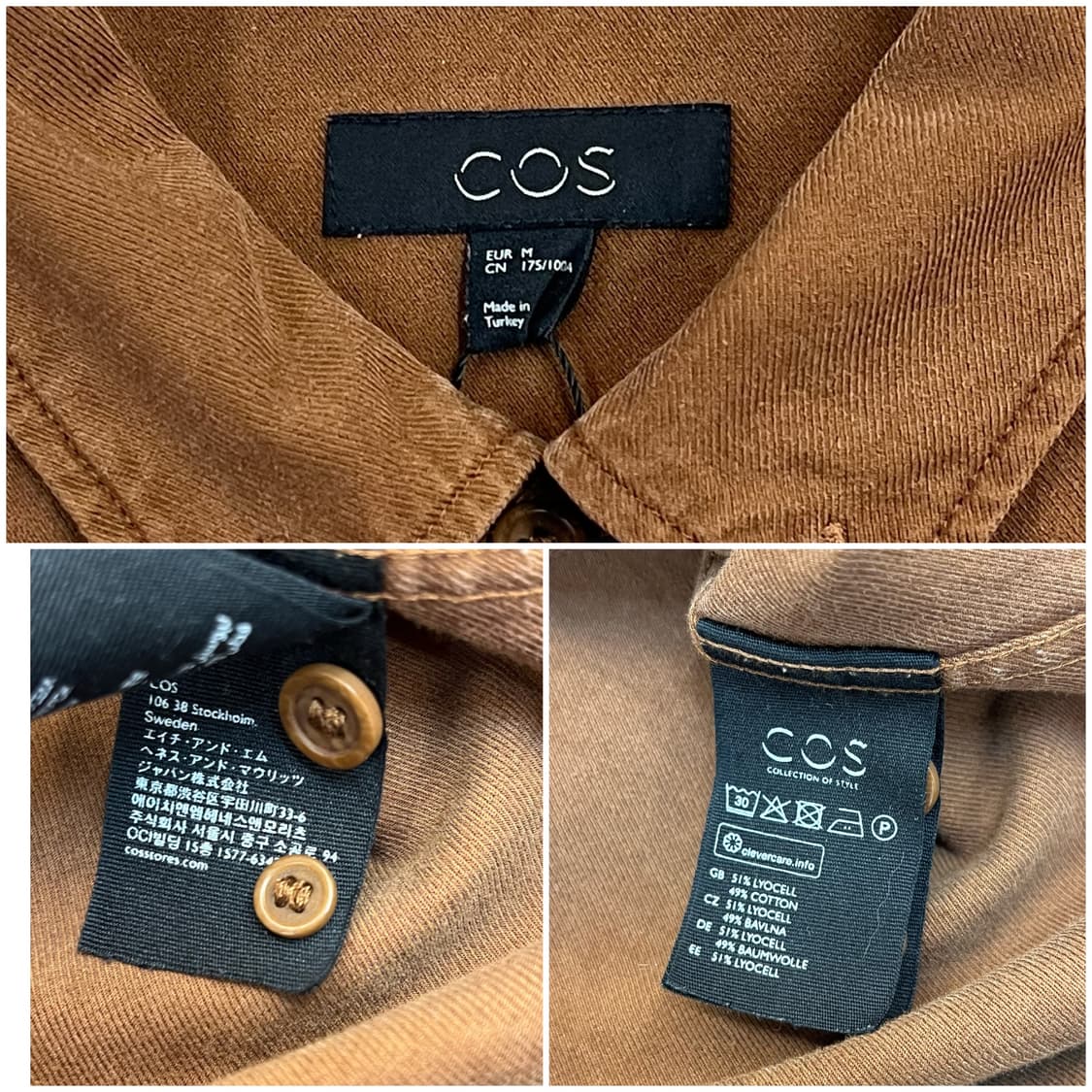코스 셔츠 브라운 M #csz3280 상품이미지3