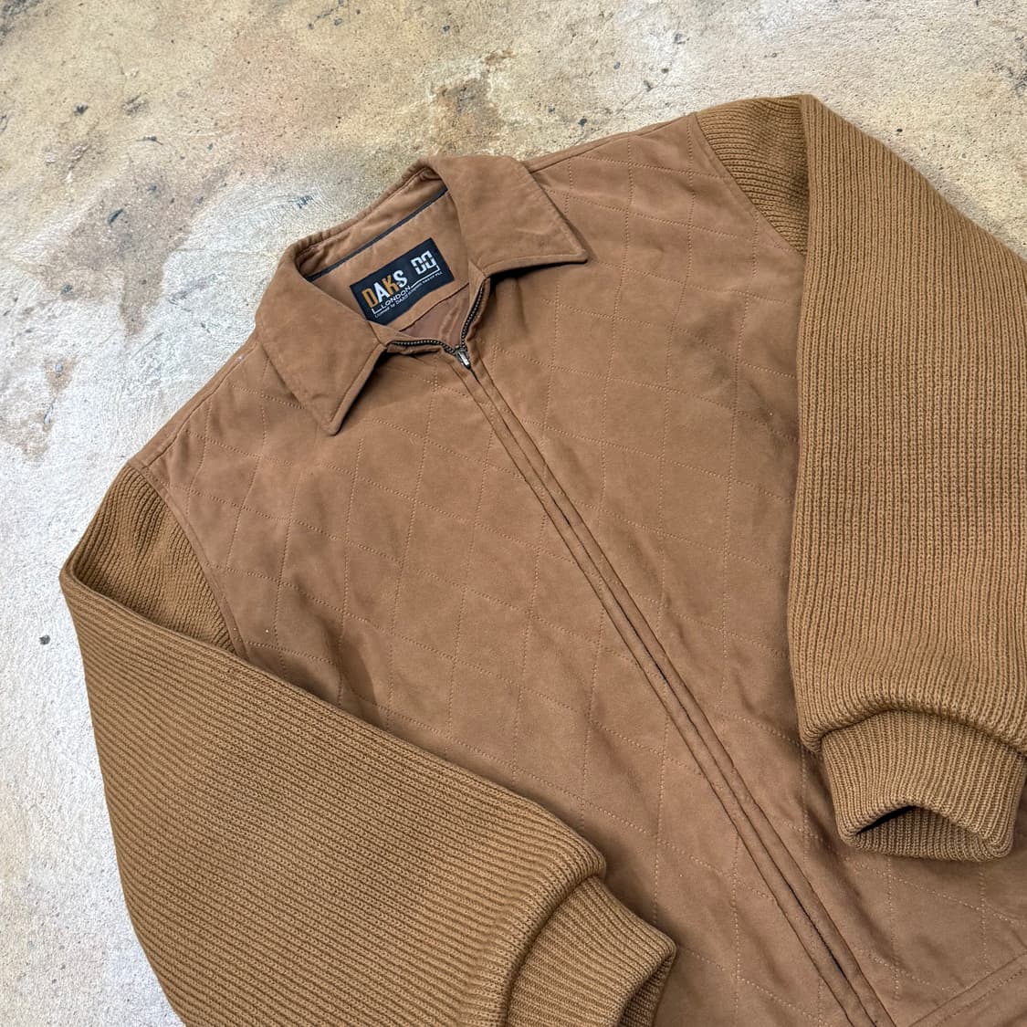 [정품] 닥스 퀼팅 스웨이드 배색 점퍼 브라운 b15 상품이미지1