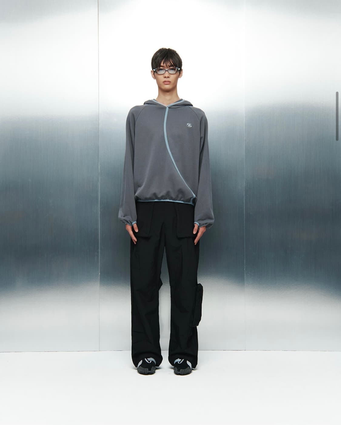 (1) 산산기어 테이프드 후드티 애쉬차콜 상품이미지3