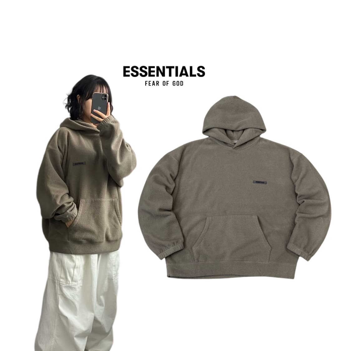 피어오브갓 에센셜 플리스 후드티 상품이미지1