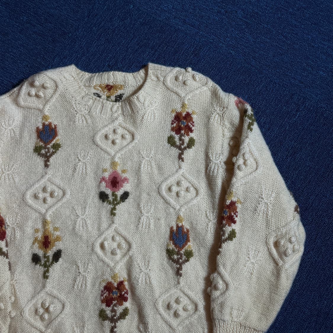 모리걸 빈티지 플라워 니트 스웨터 상품이미지2