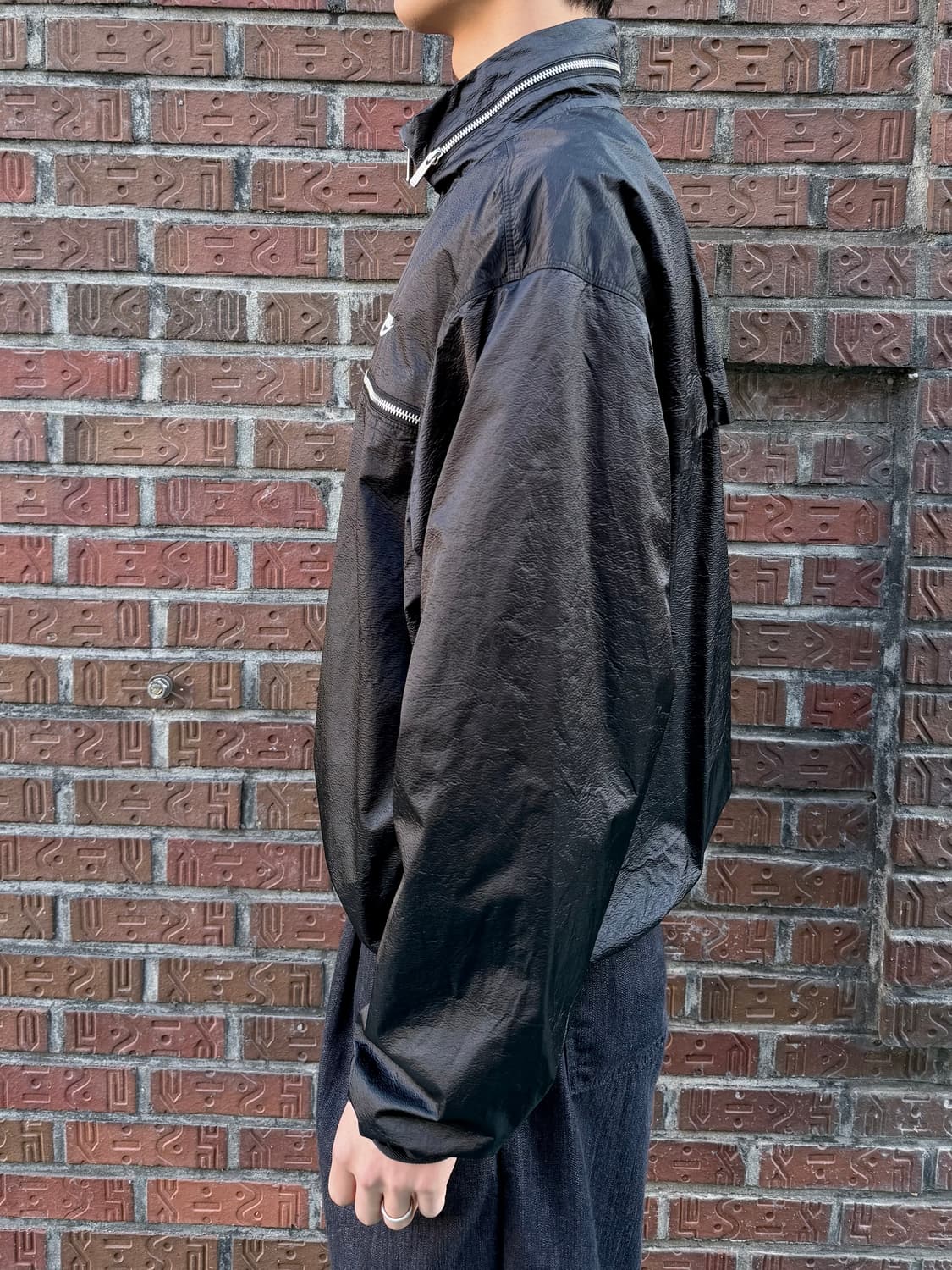 Nike 빈티지 블랙 나일론 집업 자켓 (XL)  상품이미지5