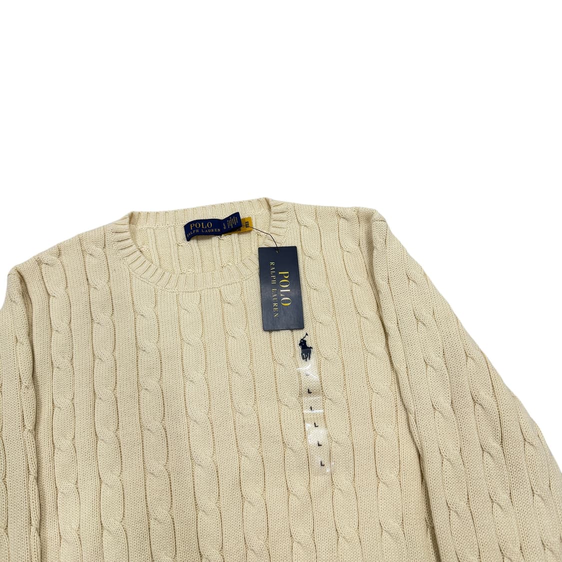폴로 랄프로렌 신형 케이블 꽈배기 니트 아이보리 L 상품이미지2