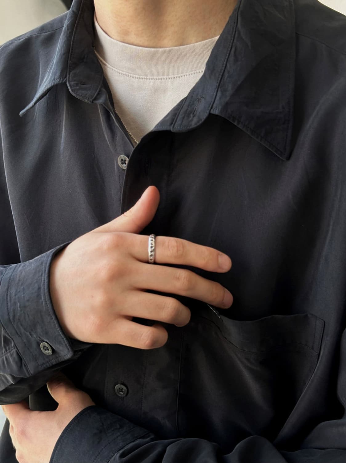 Silky fabric design blouse shirt 상품이미지9