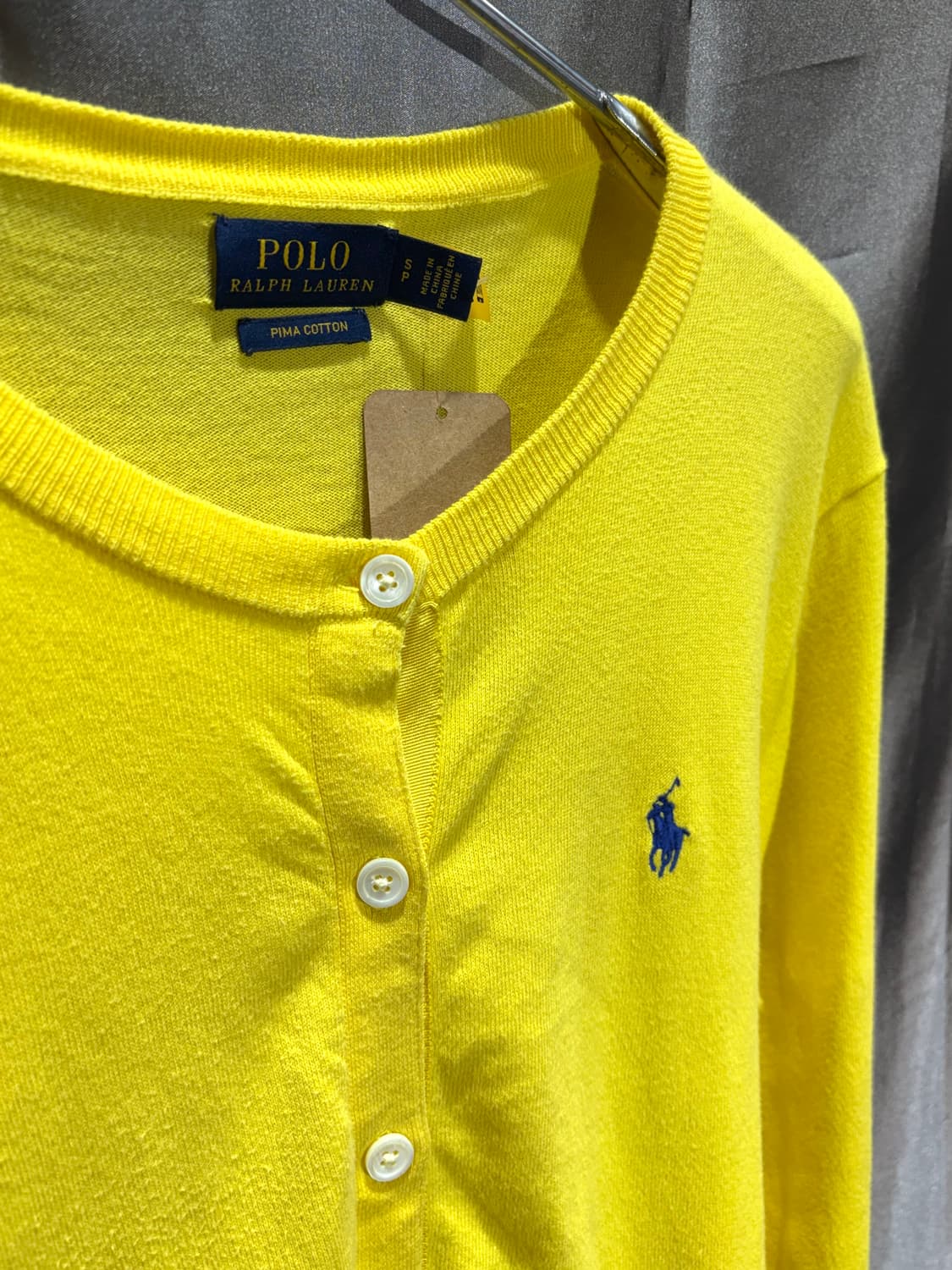 S 폴로랄프로렌 우먼스 옐로우 라운드 가디건 상품이미지4