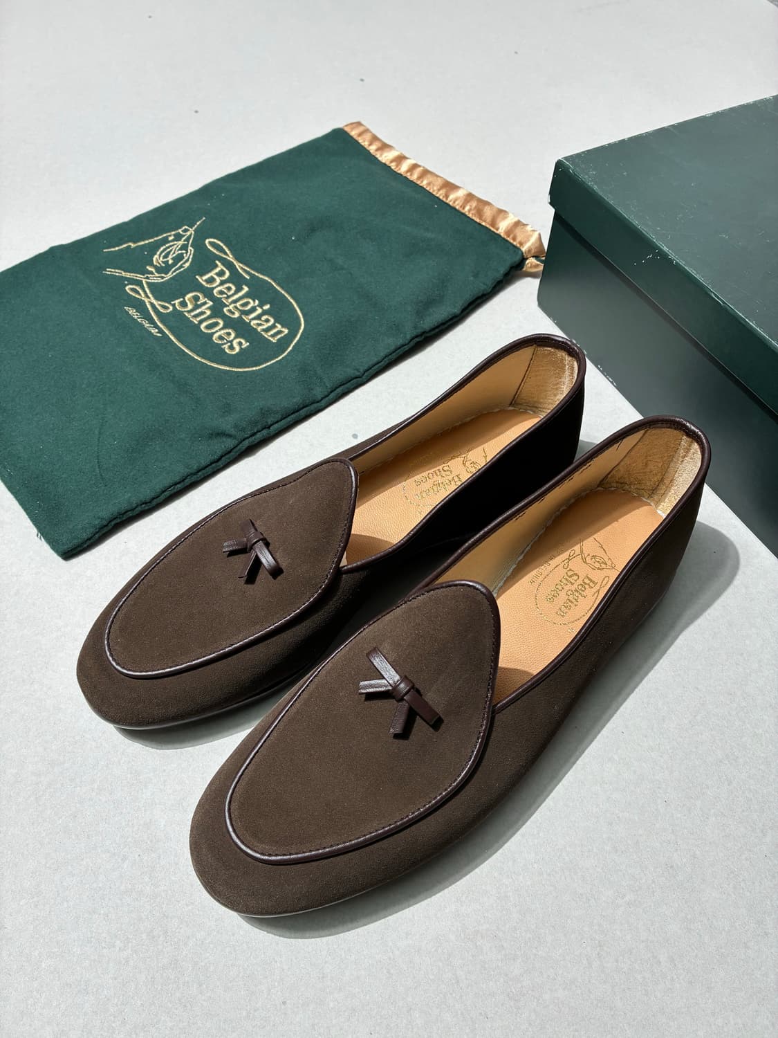 벨지안 슈즈 로퍼 MR.CASUAL 스웨이드 다크 브라운 7.5(255) 상품이미지1