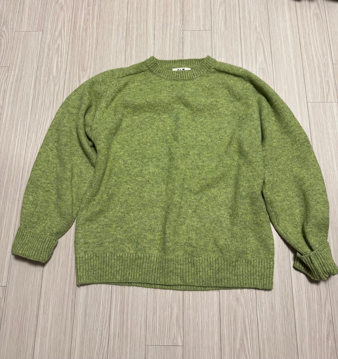 굿라이프웍스 오버핏 소프트 레글런 스웨터 니트 내츄럴그린 상품이미지2