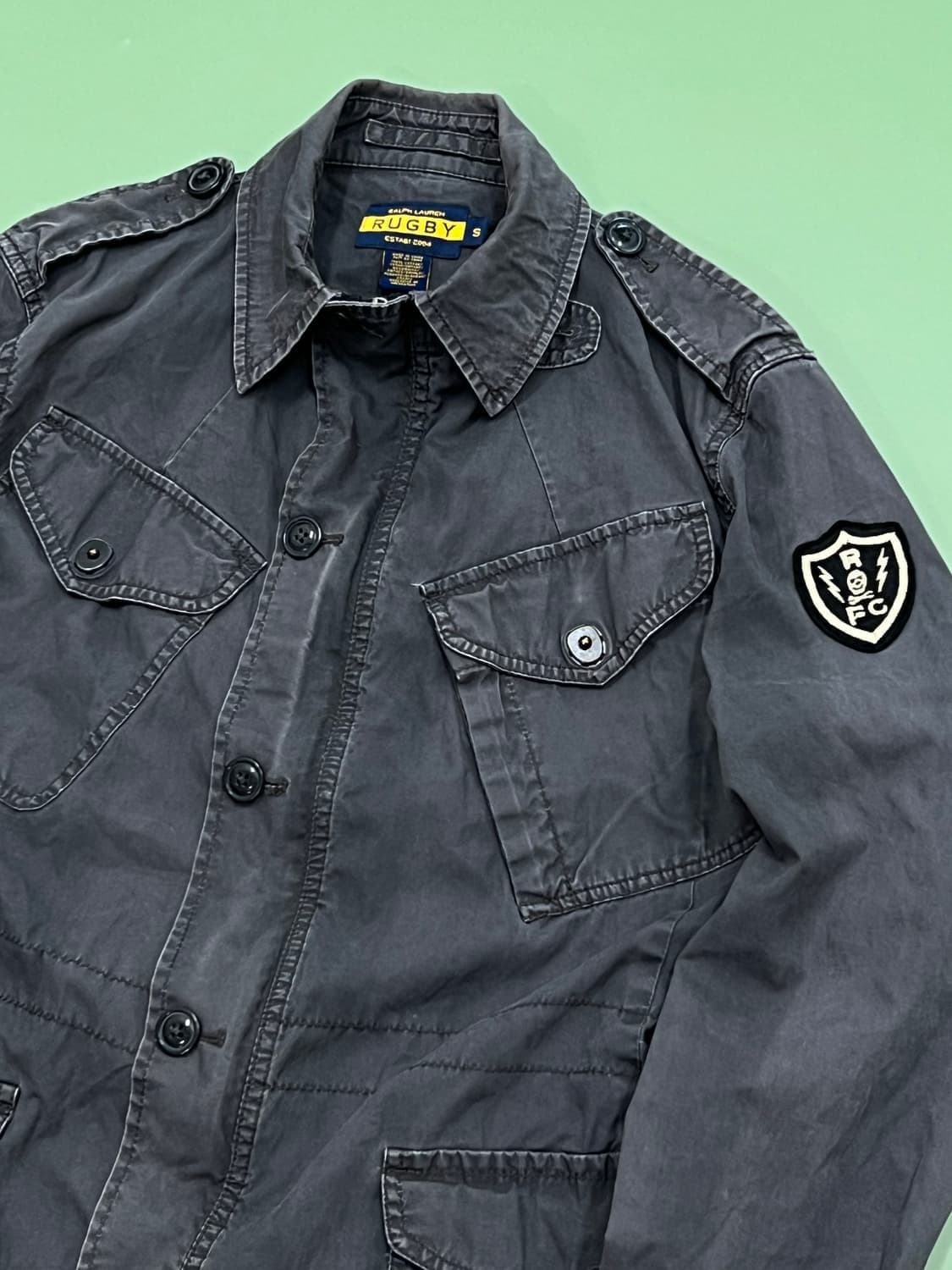 (S) 랄프로렌 럭비 해골패치 사파리 야상 자켓 상품이미지2