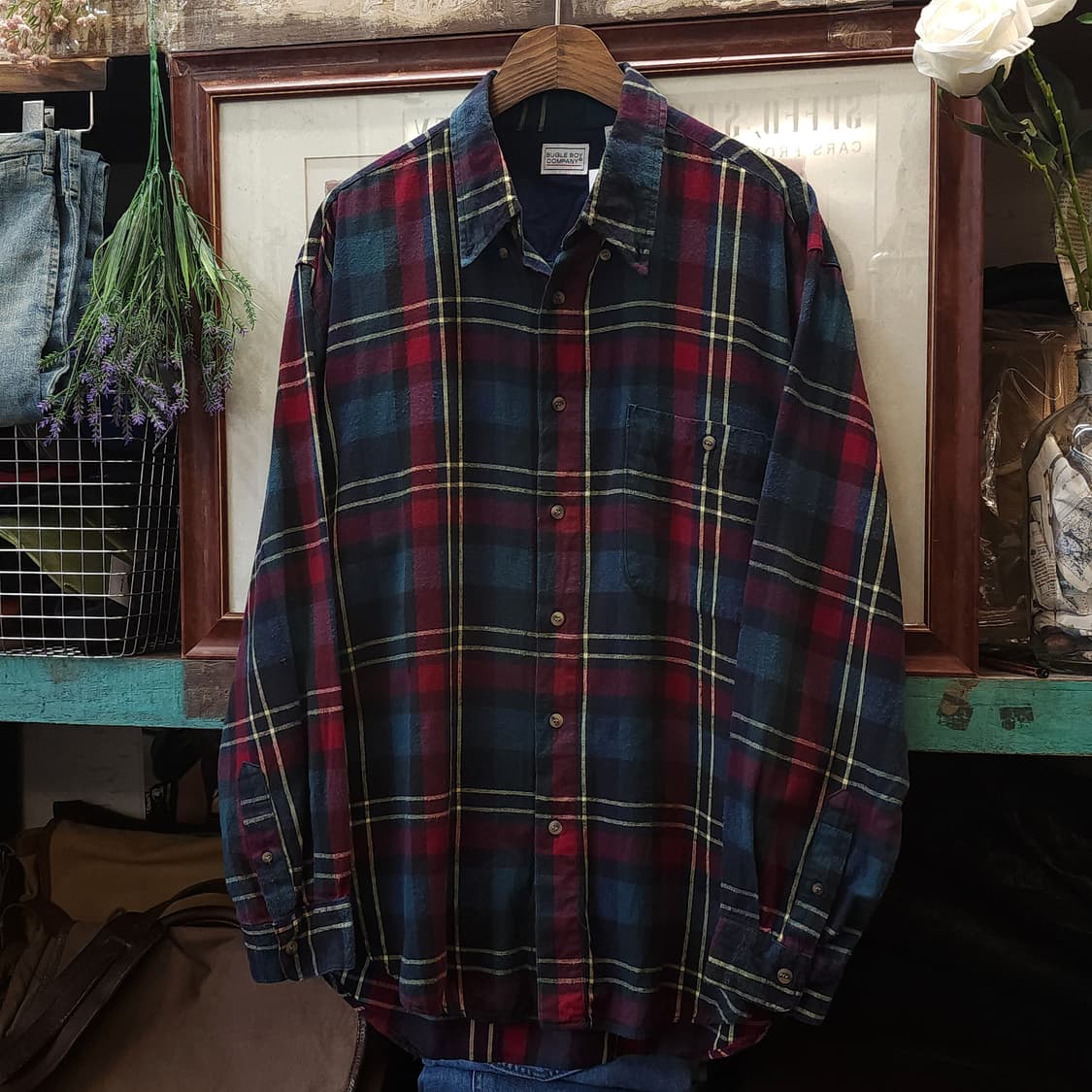 90s 아메리칸 빈티지 체크셔츠 플란넬 셔츠 워크셔츠 빅 체크 L 상품이미지2