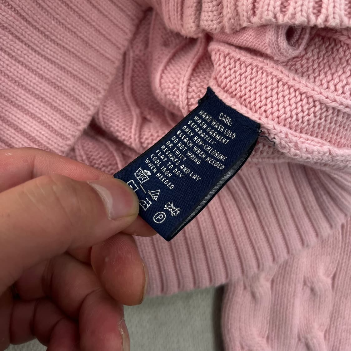 W95 폴로랄프로렌 꽈배기 핑크 후드집업 상품이미지5