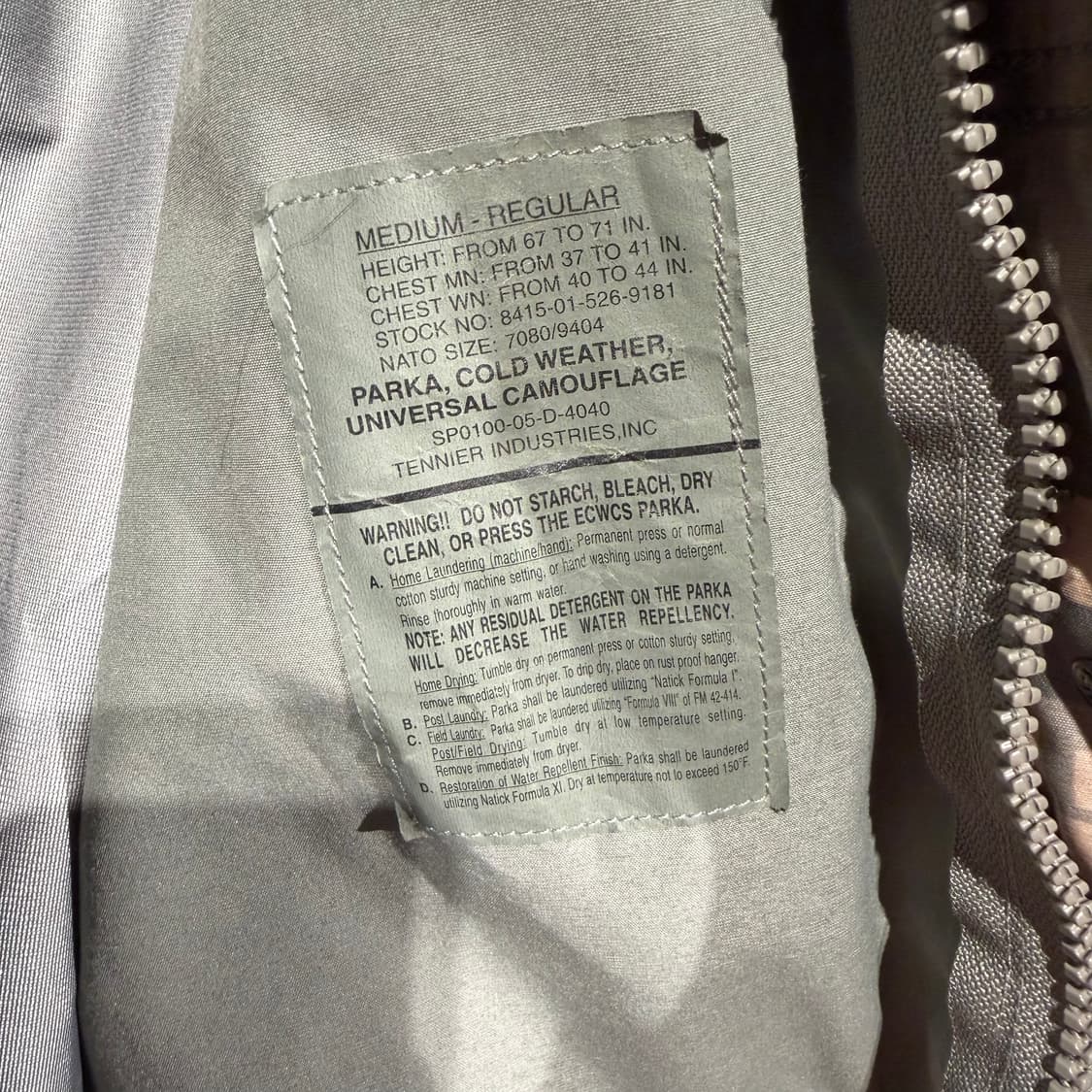 USA 미군 ACU 디지털 고어텍스 파카 M R 105 상품이미지2