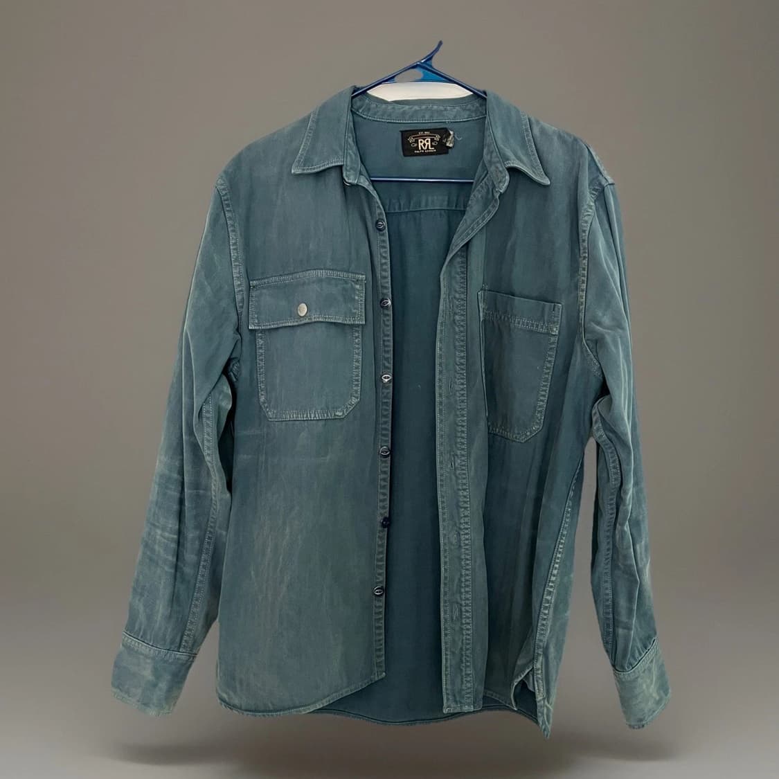 RRL 더블알엘 인디고 헤링본 트윌 워크 셔츠 상품이미지1