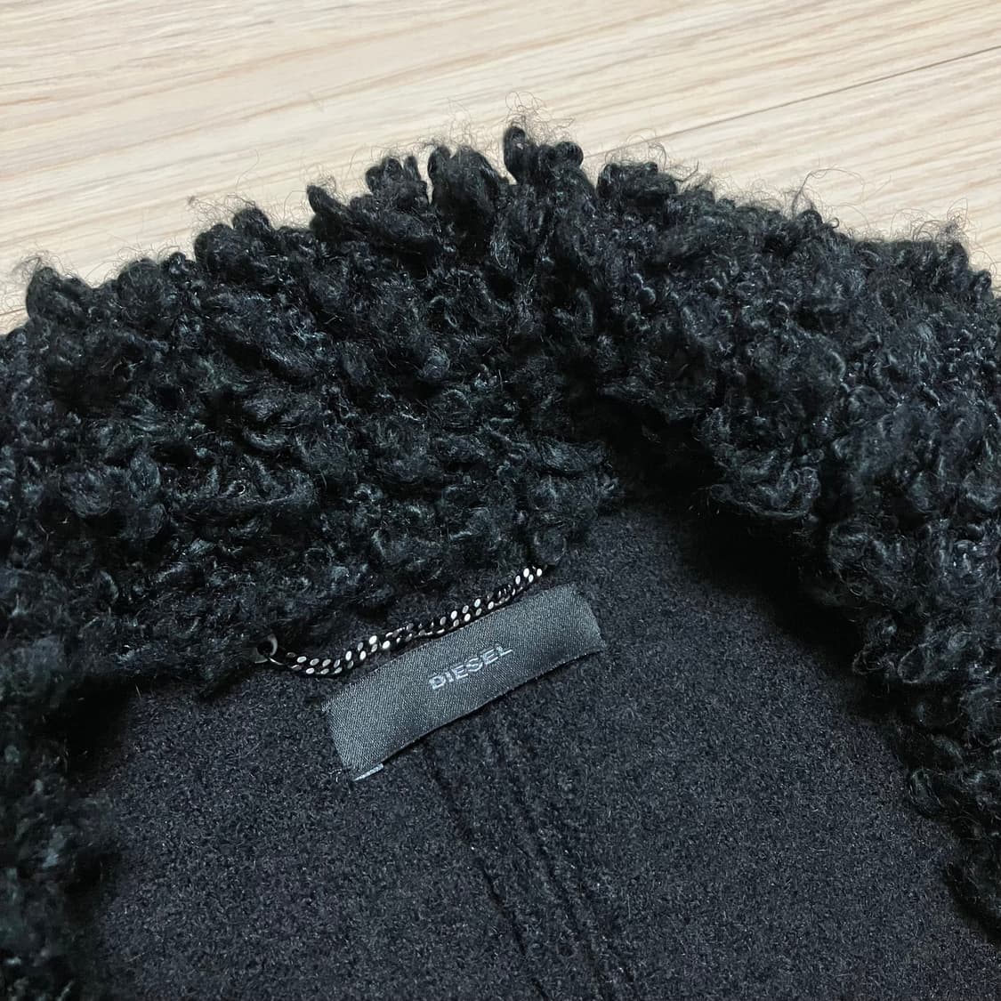 디젤 카라 부클 울 코트 블랙 Diesel 상품이미지3