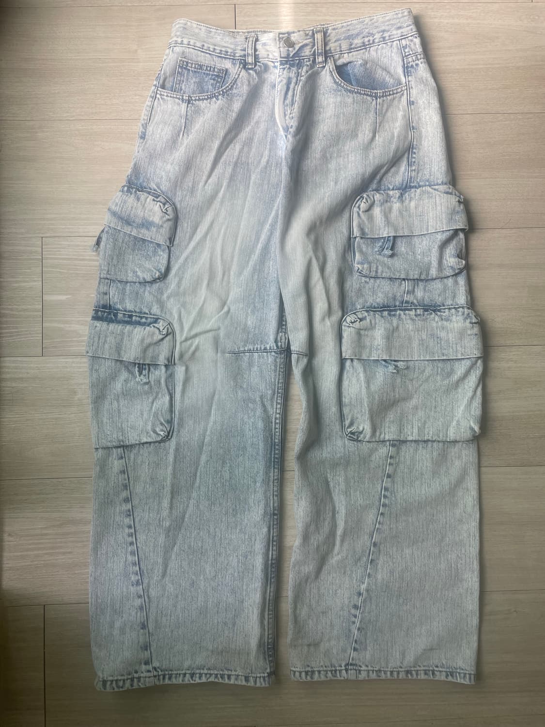 999휴머니티 커브드 헤리티지 카고 데님 팬츠 (아이스) 상품이미지2