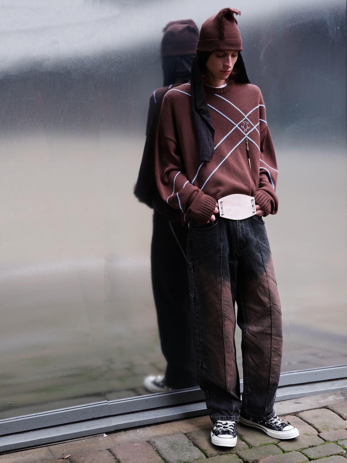 av vattev 드레이프드 비니 브라운 상품이미지2