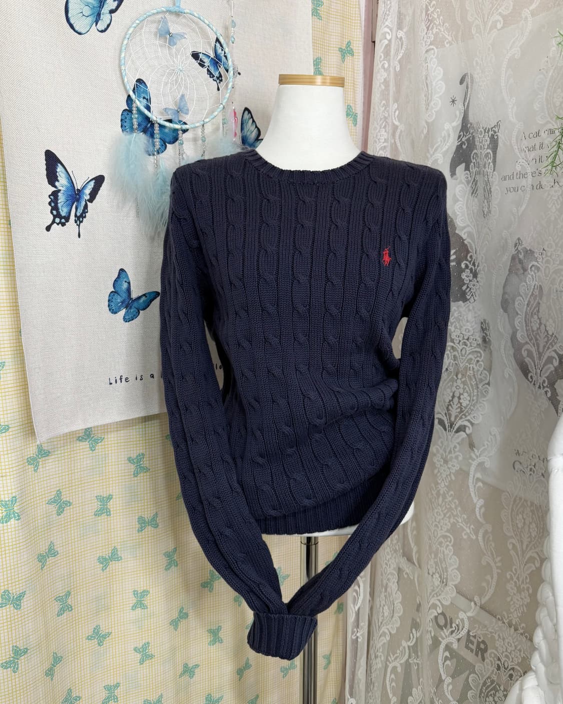 폴로 랄프로렌 네이비 꽈배기 니트 상품이미지1