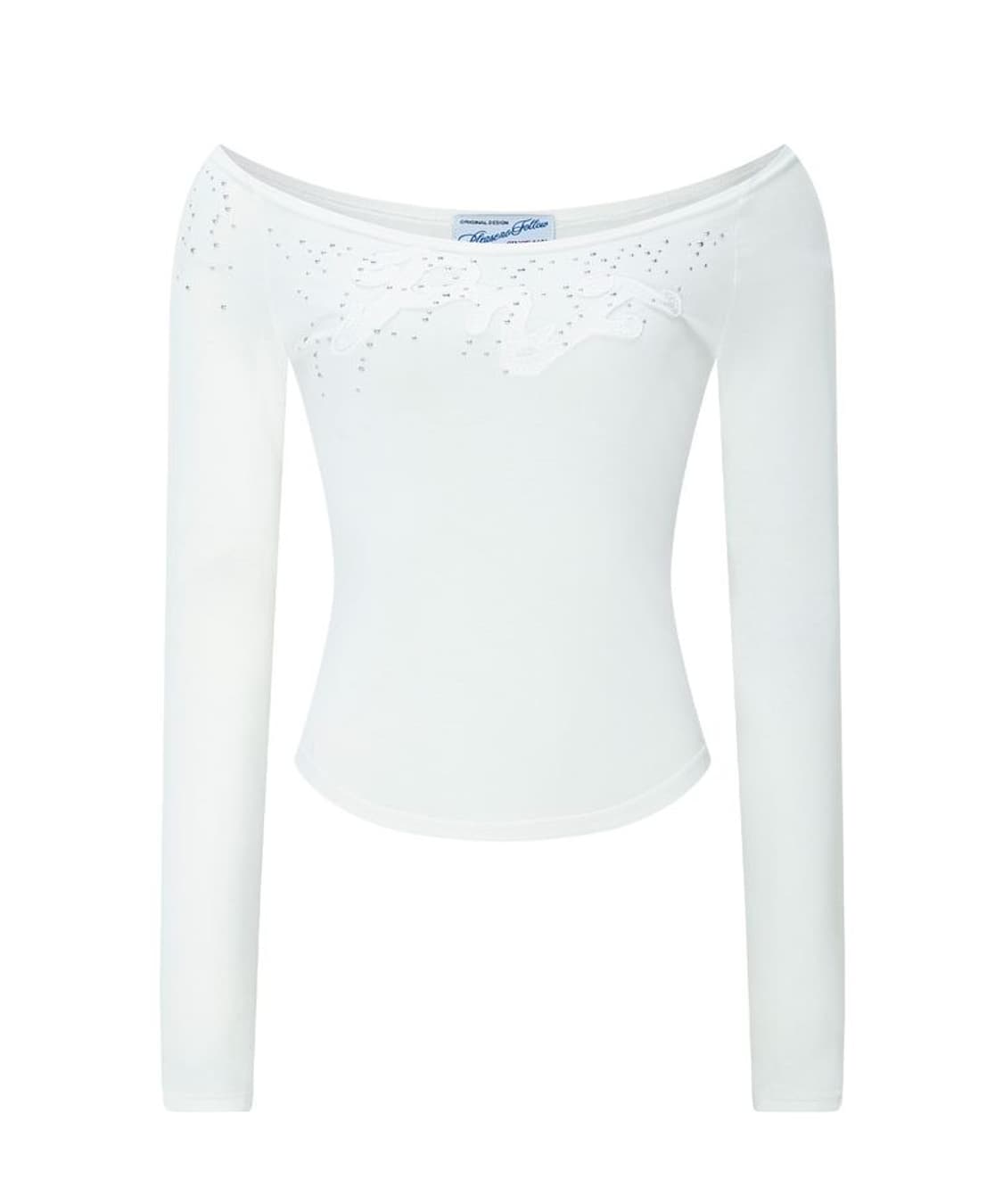 플리즈노팔로우 키라 스톤 롱슬리브 탑 화이트 상품이미지2