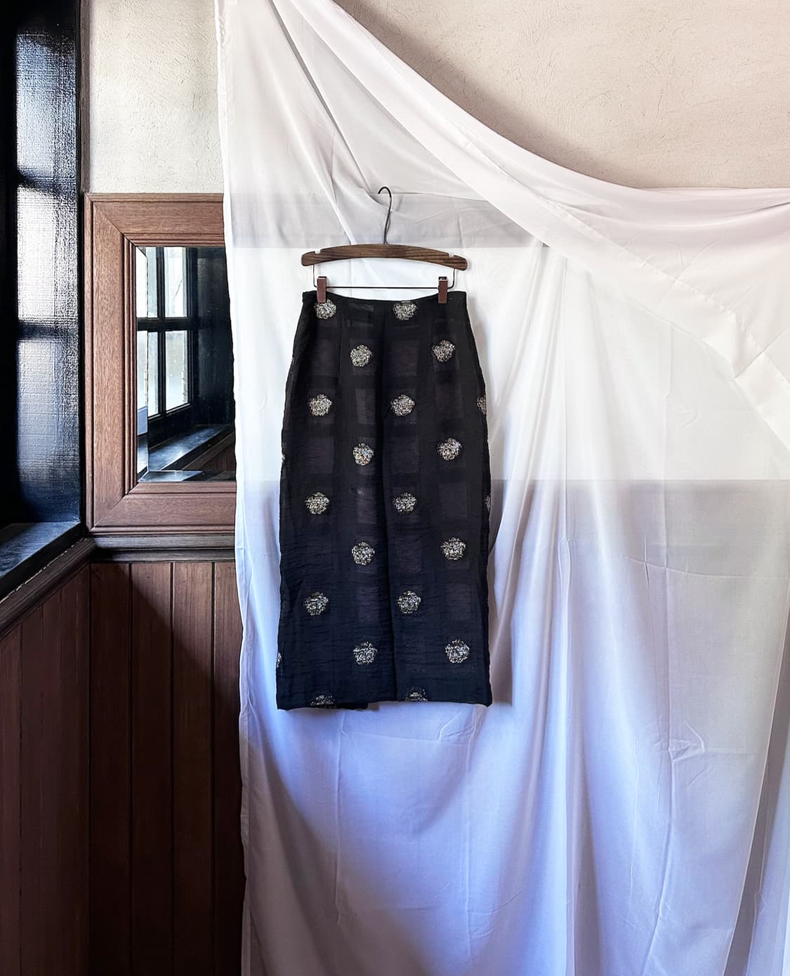 NEEDLES sheer jacquard dot layered skirt 상품이미지6