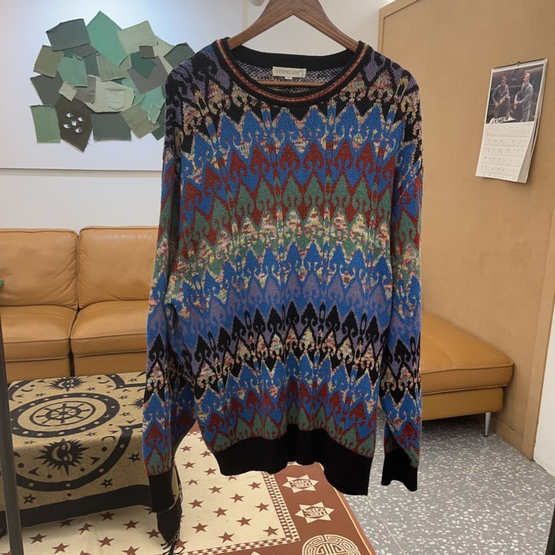 버밀리온 밀라노 빈티지 히피 보헤미안 패턴 니트 V C08729 상품이미지3
