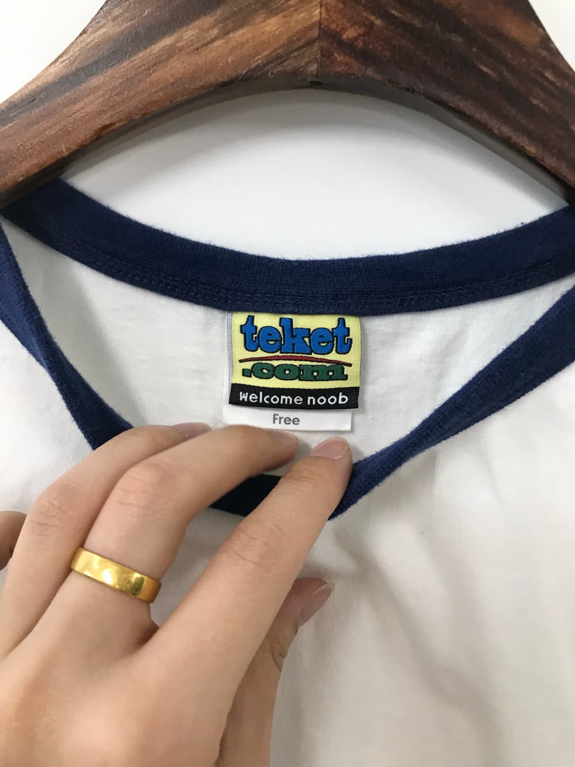 테켓 화이트 링거 반팔 티셔츠 상품이미지4