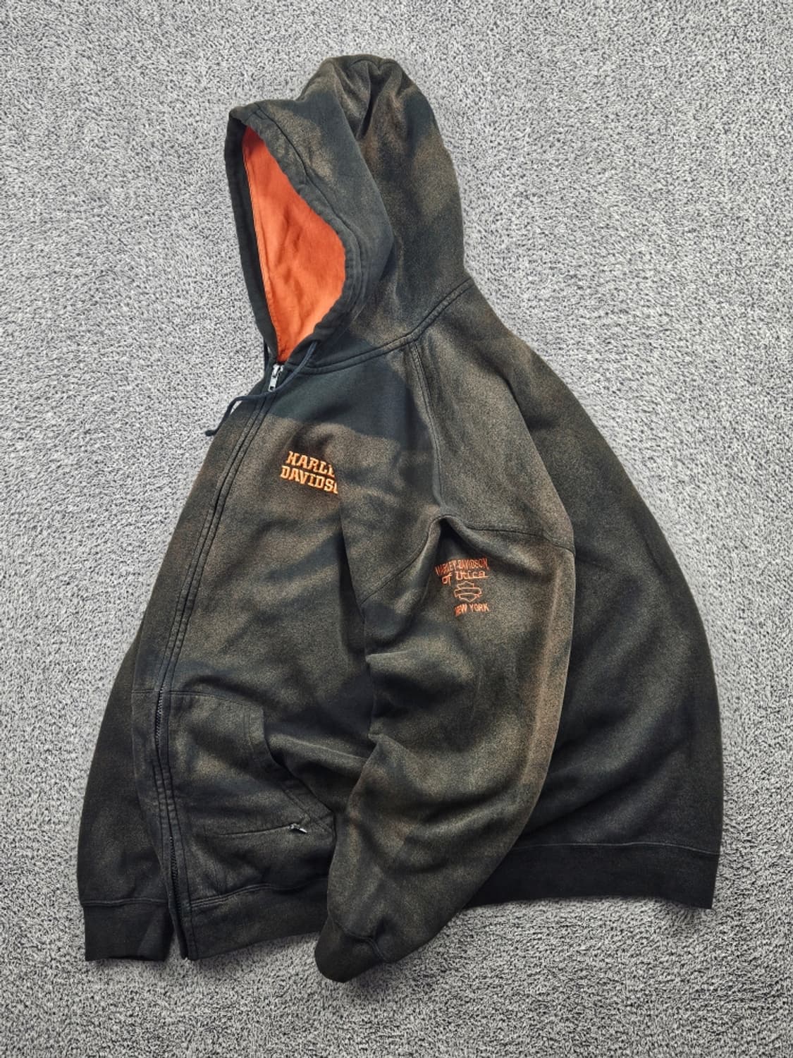 할리데이비슨 다잉워시드 커스텀 스웻 후드집업 (2XL추정) / 11456 상품이미지3