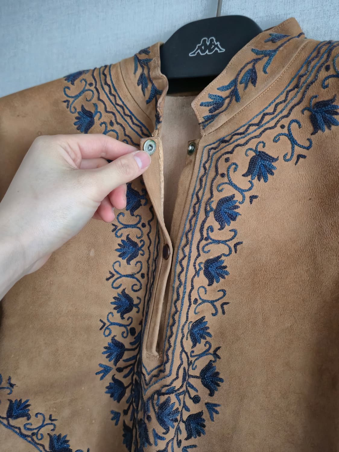 에코 스웨이드 자수 프린지 판초 상품이미지3