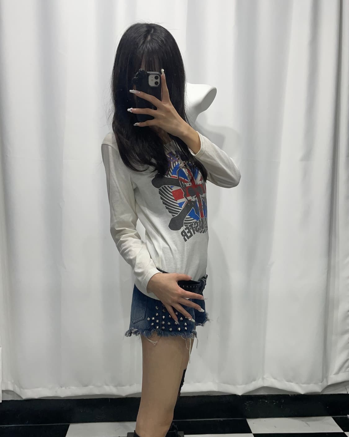 🎸화이트 유니온잭 프린팅 롱슬리브🎸 상품이미지3