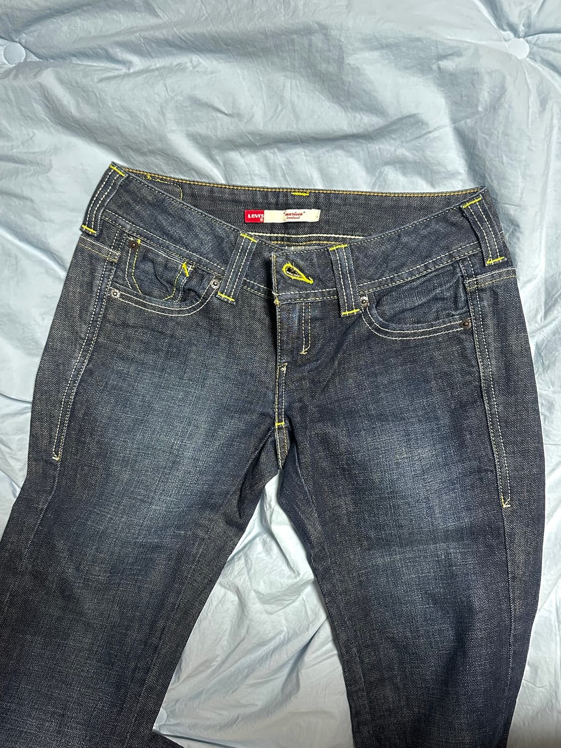 리바이스 levi’s 진청 데님 빈티지 로우라이즈 생지부츠컷진 상품이미지3