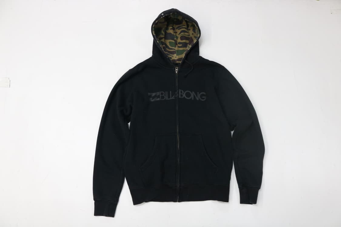 Billabong 빌라봉 카모 라이닝 블랙 로고 후드 집업 (M) 상품이미지2