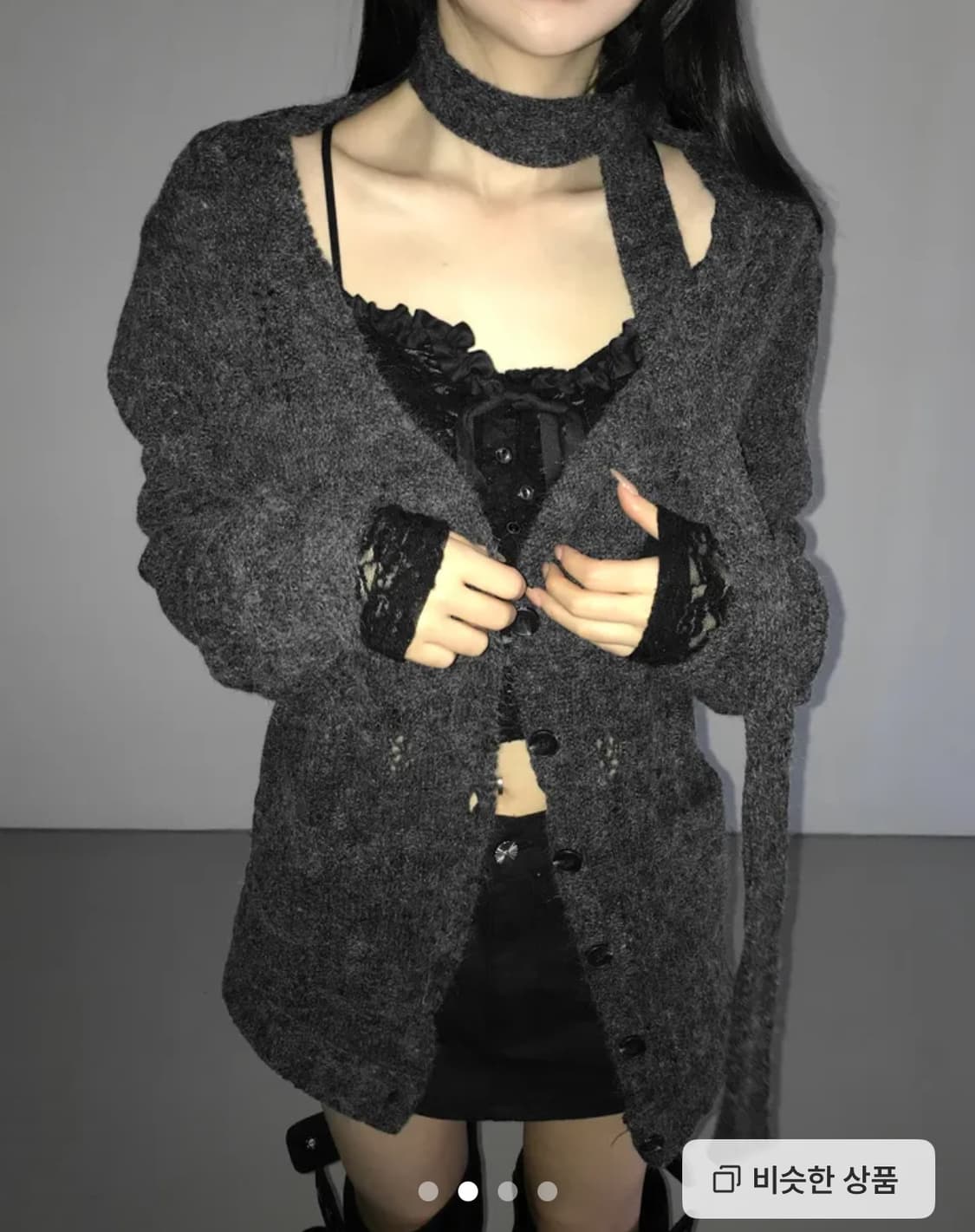 디에어타운 울니트가디건 스카프 세트 상품이미지1