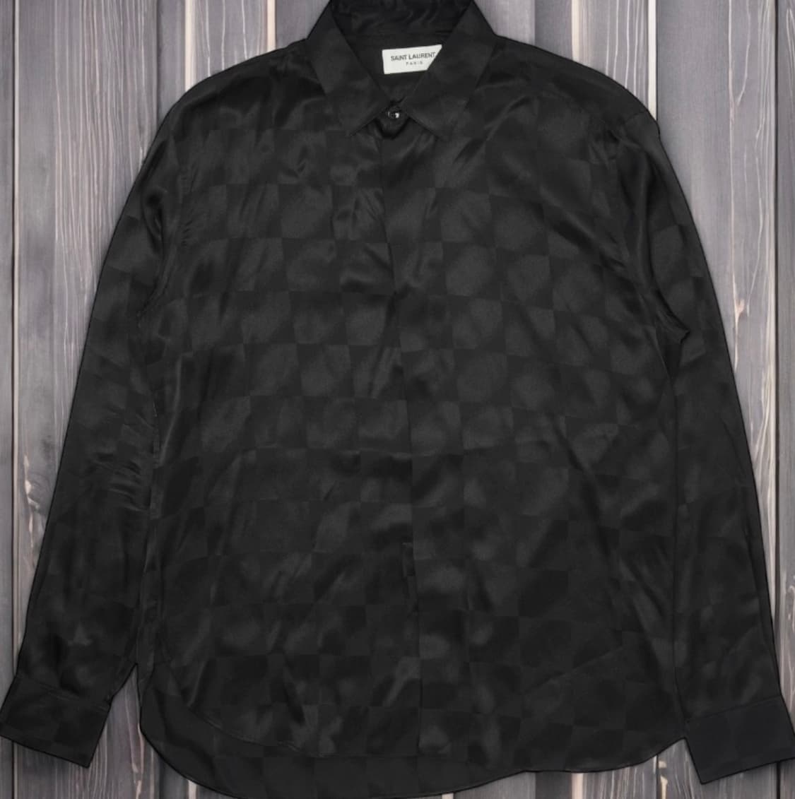 [스키즈 현진님 착용] 생로랑 22SS 실크 체커 셔츠 상품이미지2