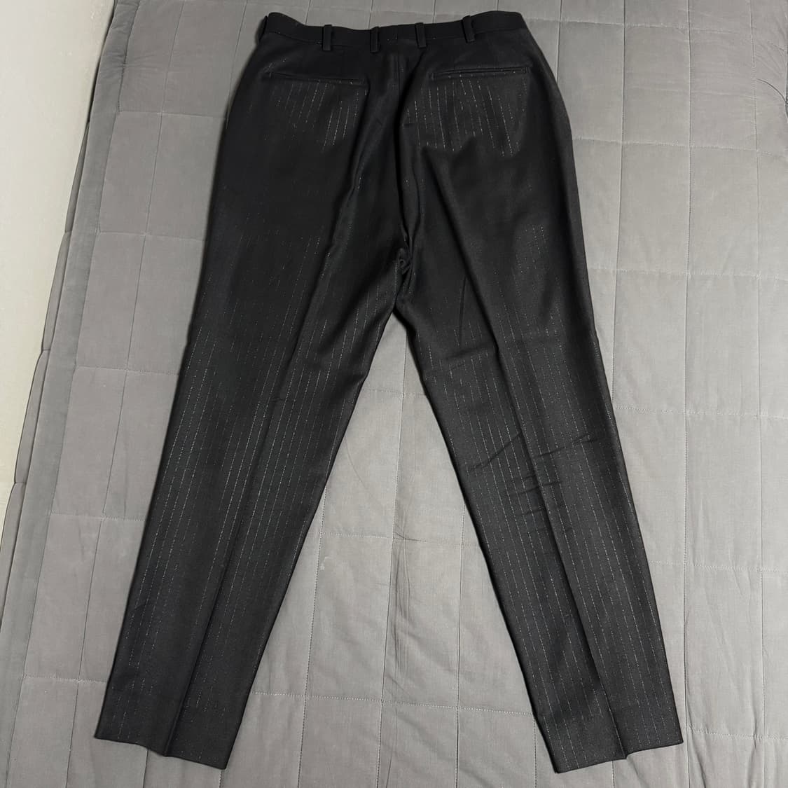 LEMETEQUE 르메테크 블랙 울 스트라이프 더블 슈트 셋업105사이즈 상품이미지6