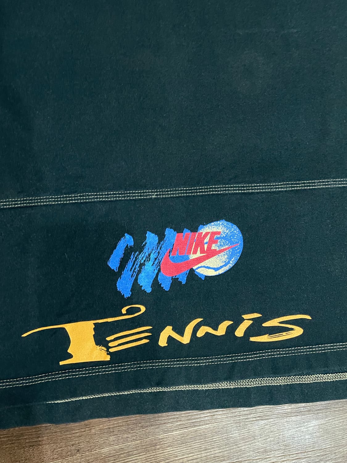 90s 희귀 빈티지 나이키 쿼터집 그래픽 반팔 져지 티셔츠 블랙 상품이미지4