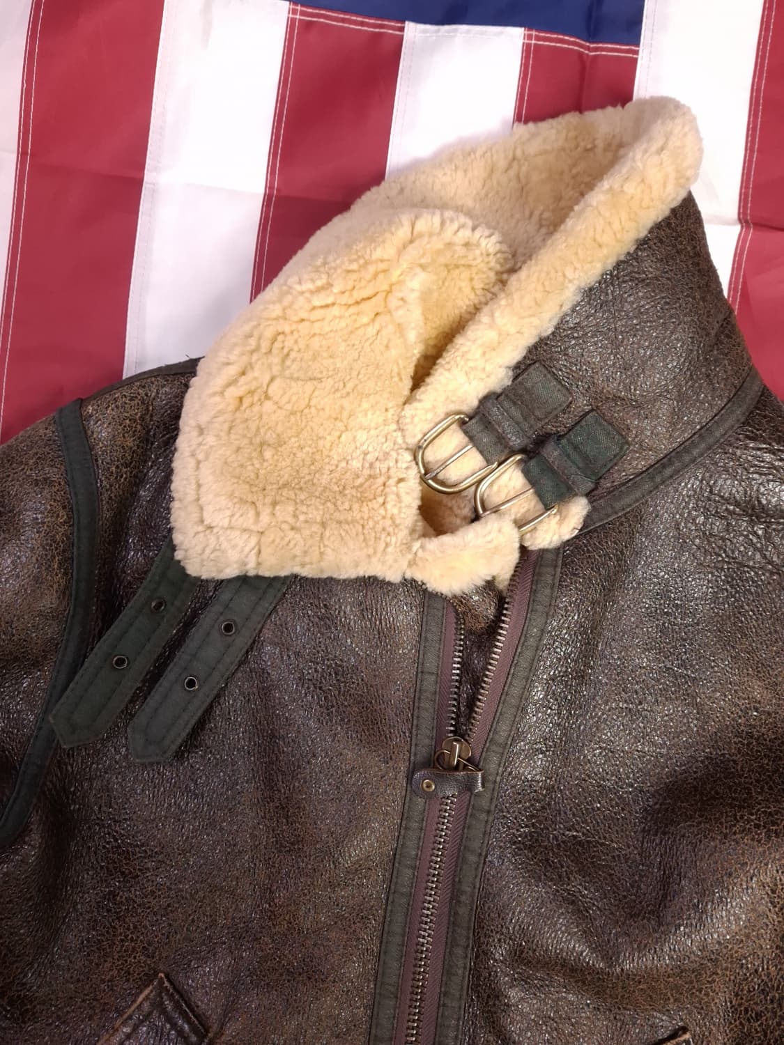 90's 미공군 B-3 TYPE 리얼레더 항공폭격기 무스탕 상품이미지6