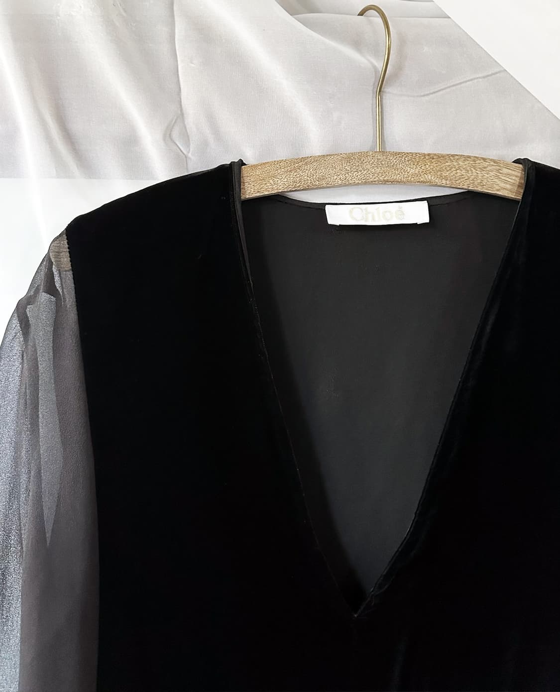 CHLOE velvet v-neck dress 상품이미지6