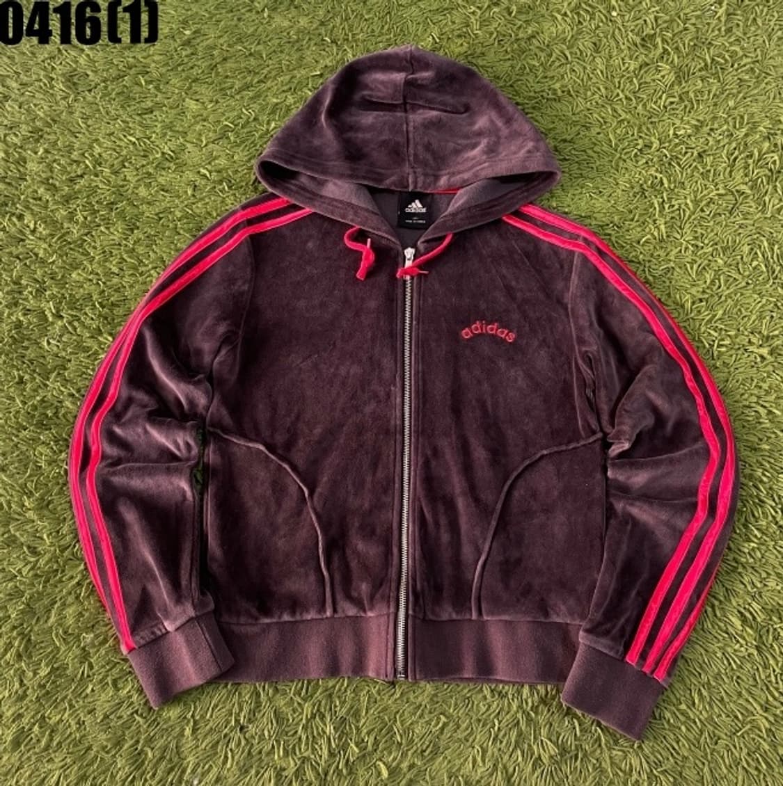 아디다스 벨벳 후드집업 상품이미지1