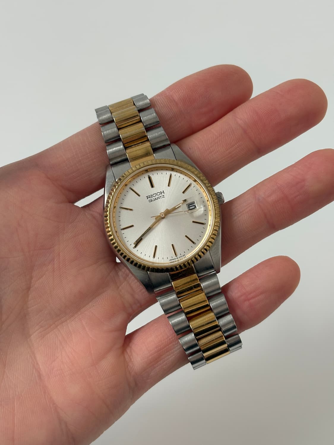 RICOH 빈티지 시계 1990년대 크라운 베젤 콤비 쿼츠 상품이미지1