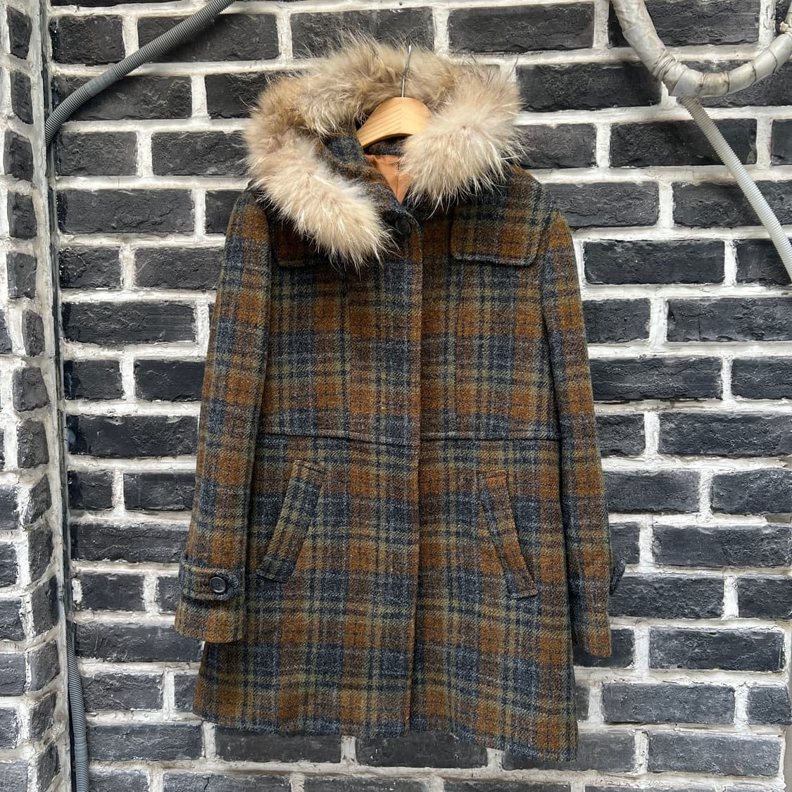 J press 트위드 후드 코트 상품이미지1