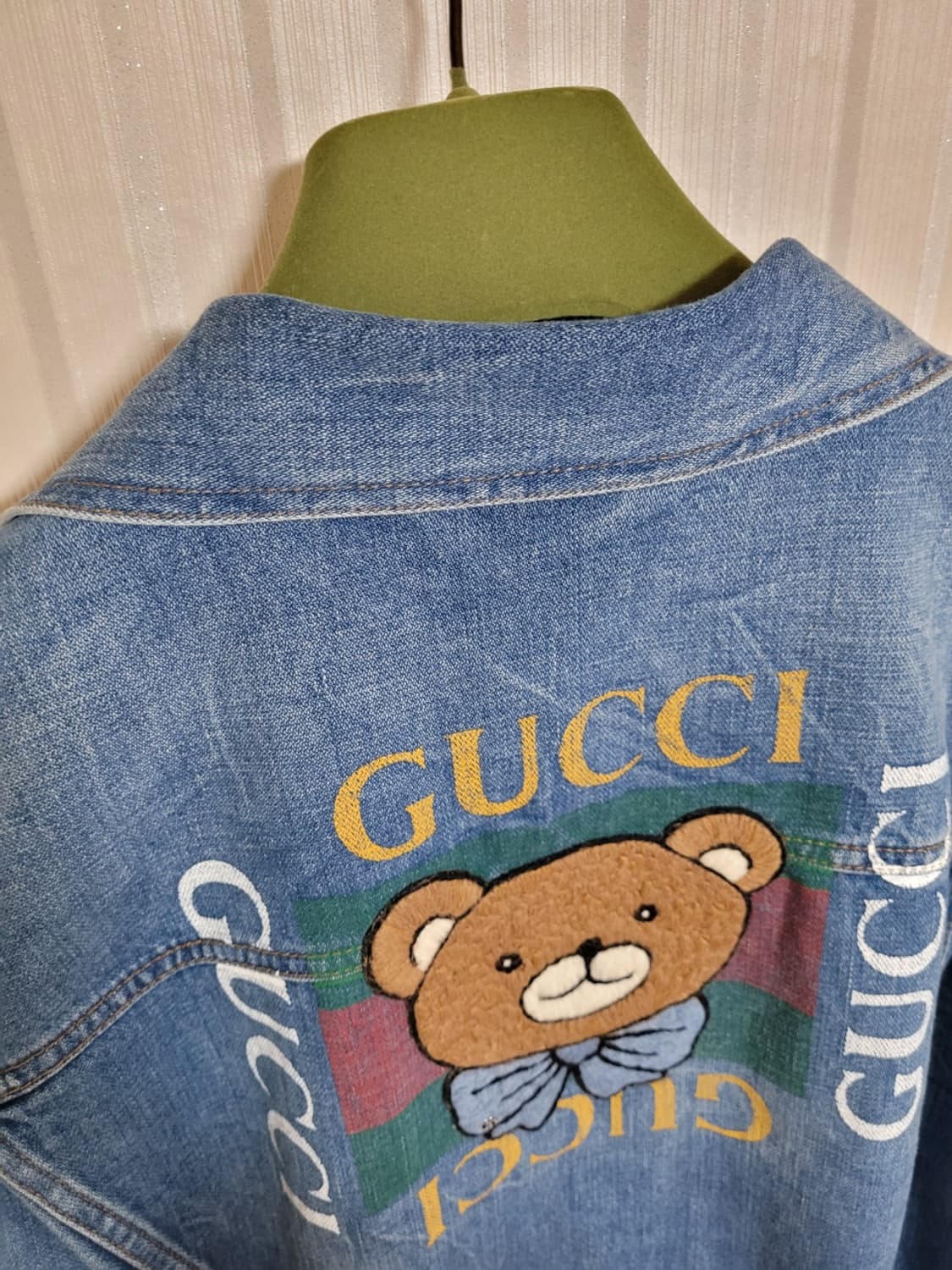 구찌 X 카이 테디베어 로고 청자켓 상품이미지3
