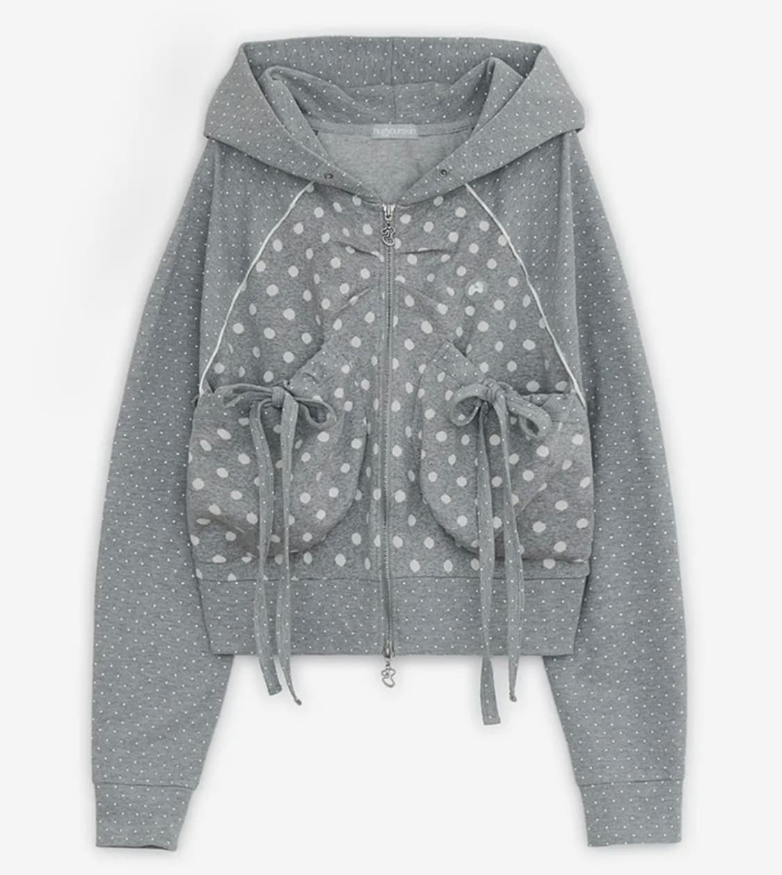 허그유어스킨 도트 후드집업 상품이미지1